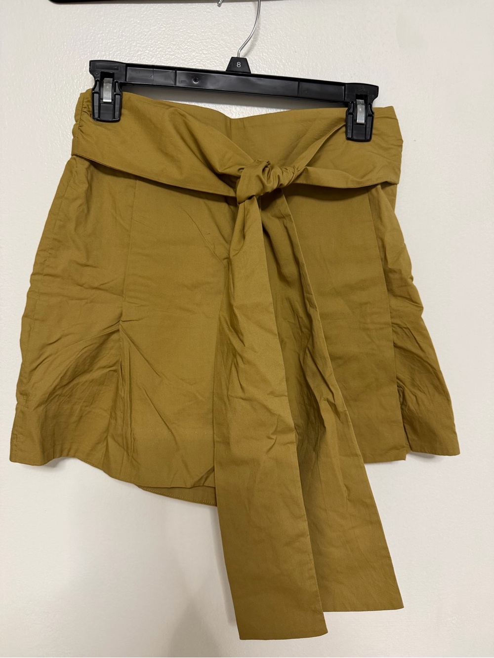 J. Crew Mustard Green High-Waist Tie-Front Shorts